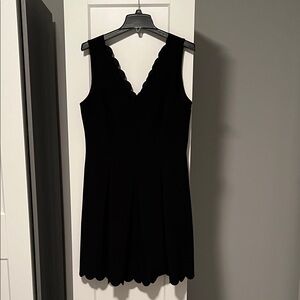 Banana Republic Black Mini Dress with Scalloped V-Neck